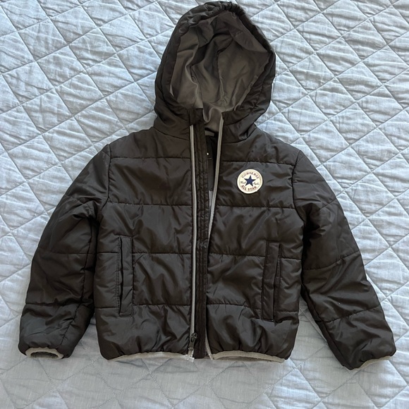 Converse Black Hooded Puffer Jacket - Picture 2 of 4
